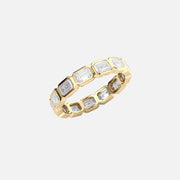  East West Emerald Bezel Eternity Ring 18k Yellow Gold 2 5 002