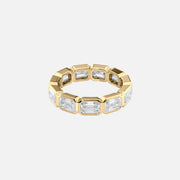  East West Emerald Bezel Eternity Ring 18k Yellow Gold 4 5 001