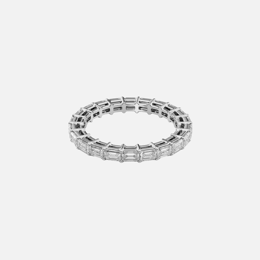  East West Emerald Eternity Ring 14k White Gold 2 0 001