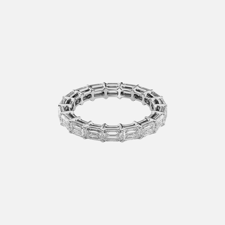  East West Emerald Eternity Ring 14k White Gold 3 5 001