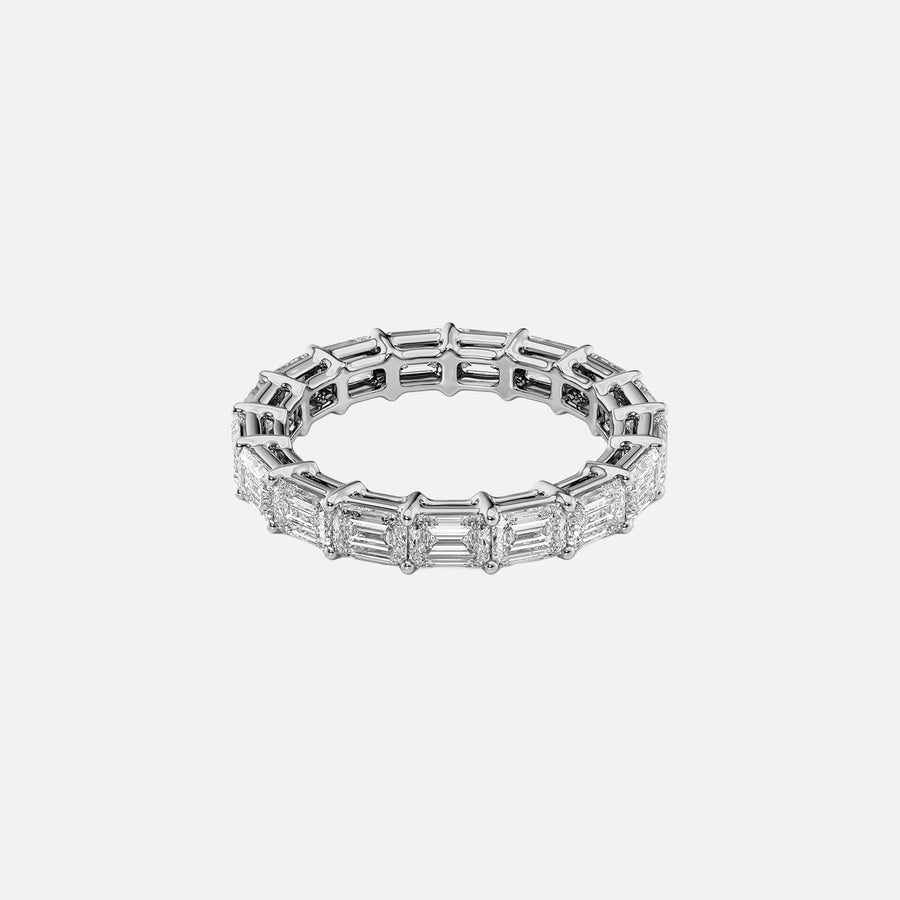  East West Emerald Eternity Ring 14k White Gold 4 0 001