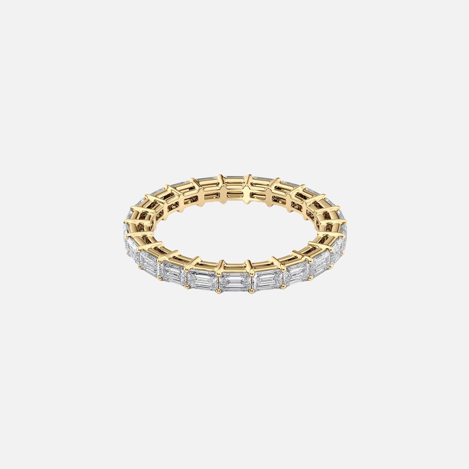 East West Emerald Eternity Ring 14k Yellow Gold 2 0 001