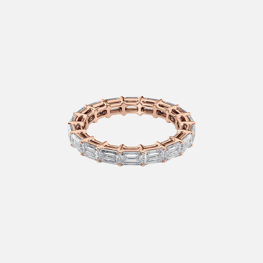  East West Emerald Eternity Ring 18k Rose Gold 3 5 001