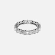  East West Emerald Eternity Ring 18k White Gold 4 0 001