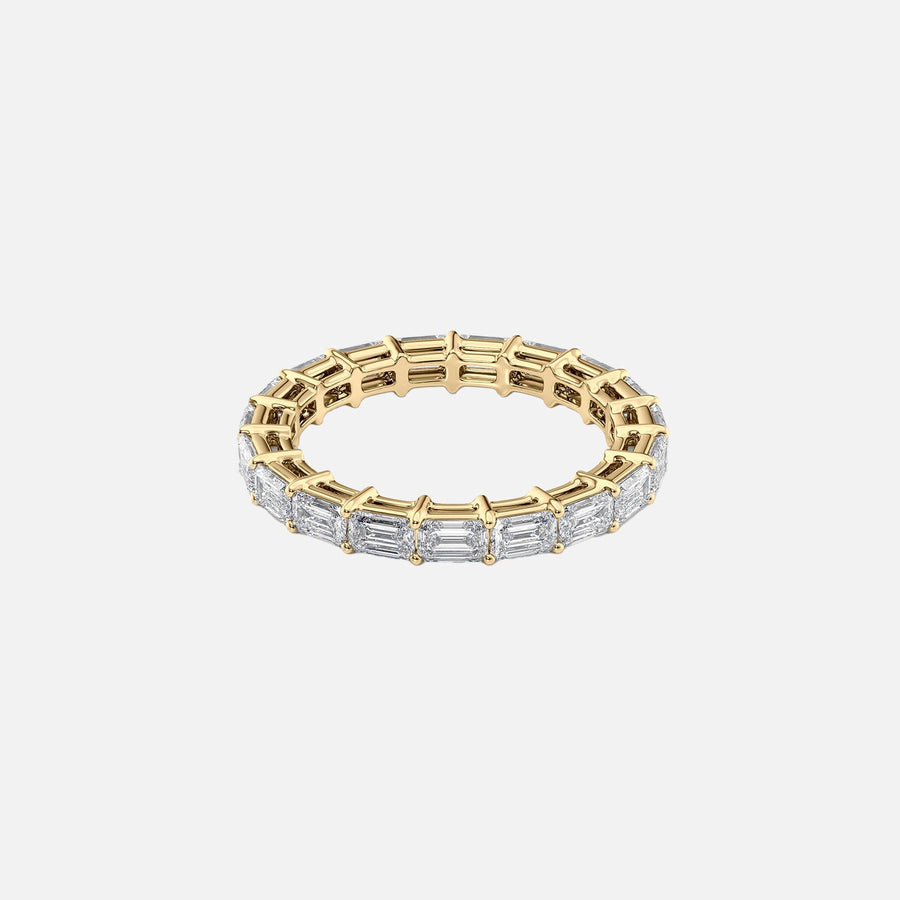  East West Emerald Eternity Ring 18k Yellow Gold 2 5 001
