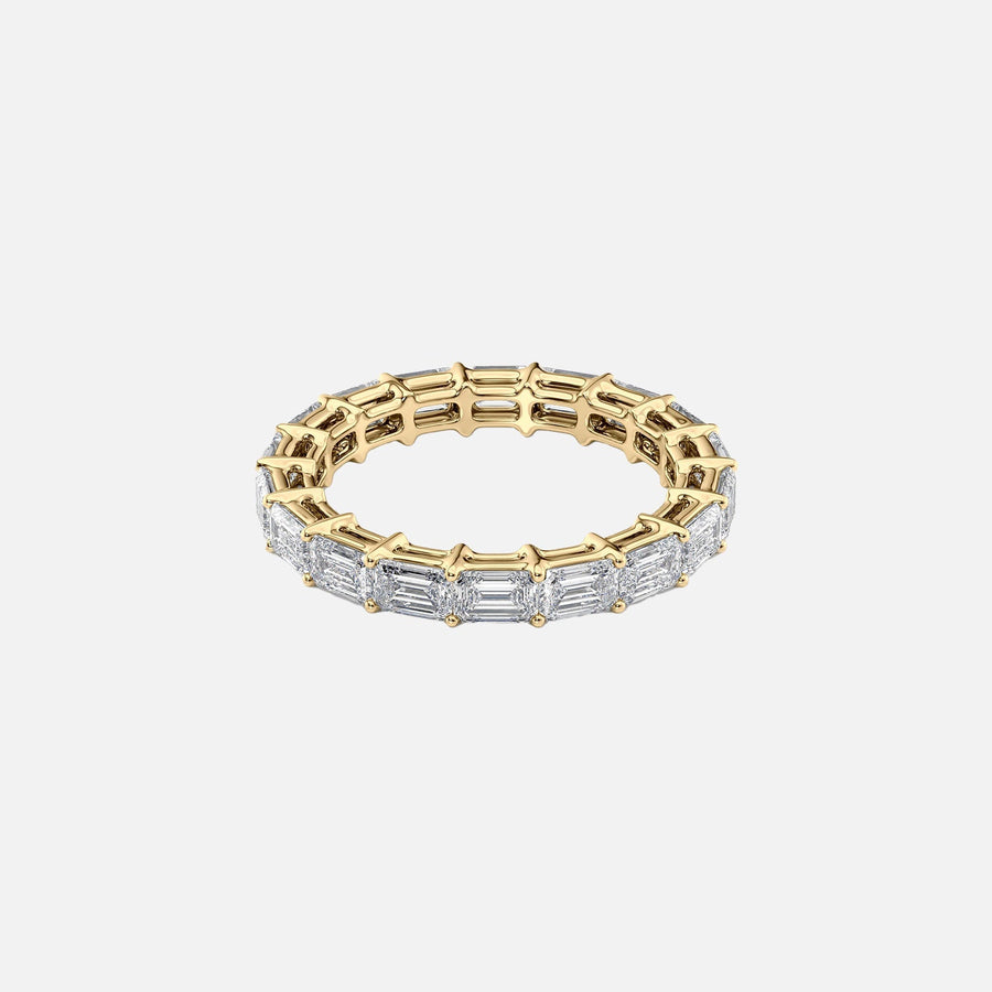  East West Emerald Eternity Ring 18k Yellow Gold 3 5 001