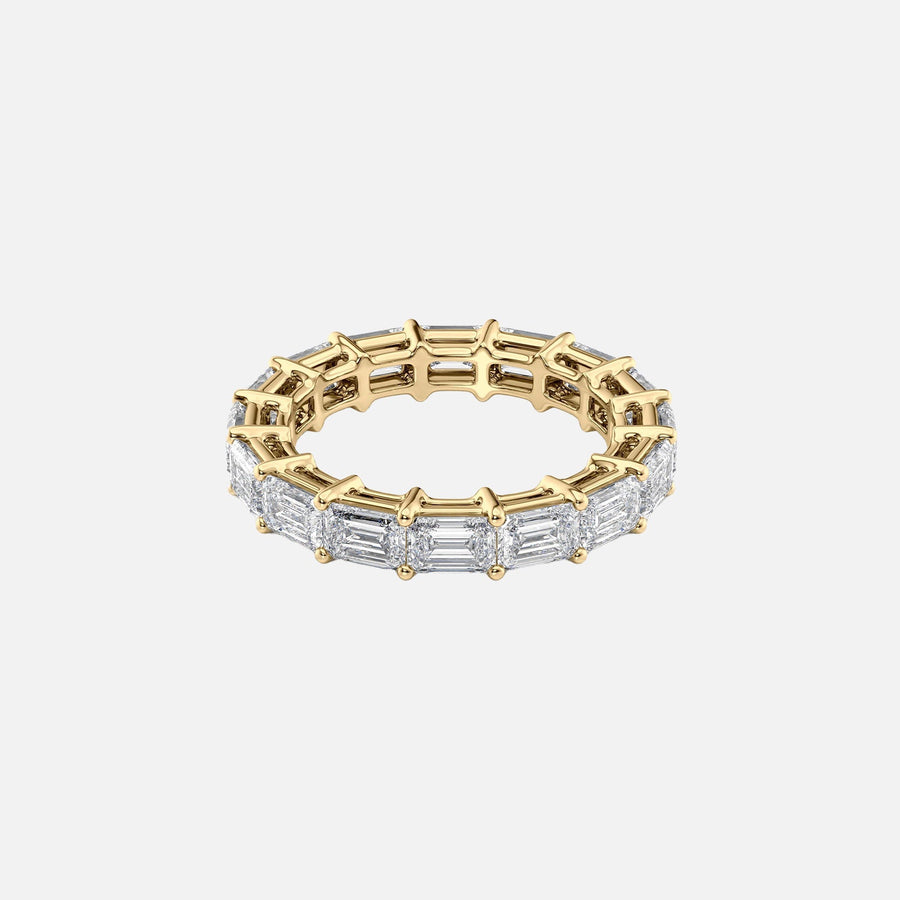  East West Emerald Eternity Ring 18k Yellow Gold 4 5 001