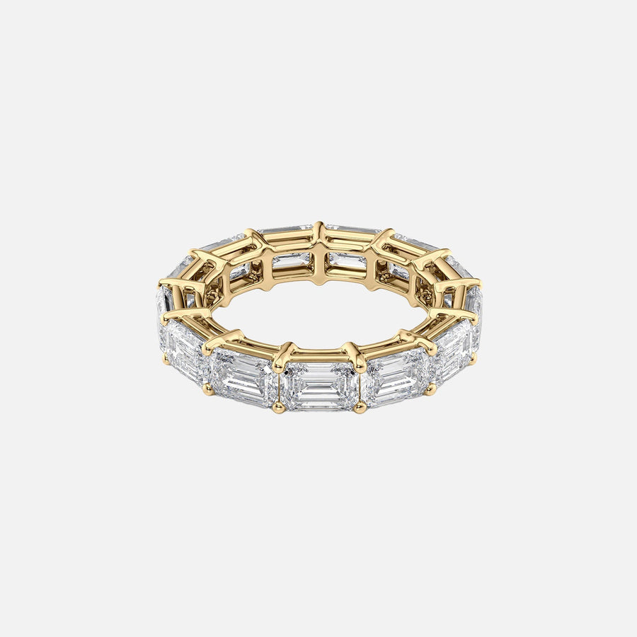  East West Emerald Eternity Ring 18k Yellow Gold 6 0 001