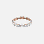 East West Emerald U Pave Prong Eternity Ring 14k Rose Gold 2 8 001