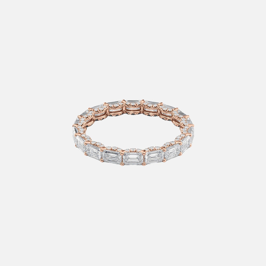  East West Emerald U Pave Prong Eternity Ring 14k Rose Gold 2 8 001