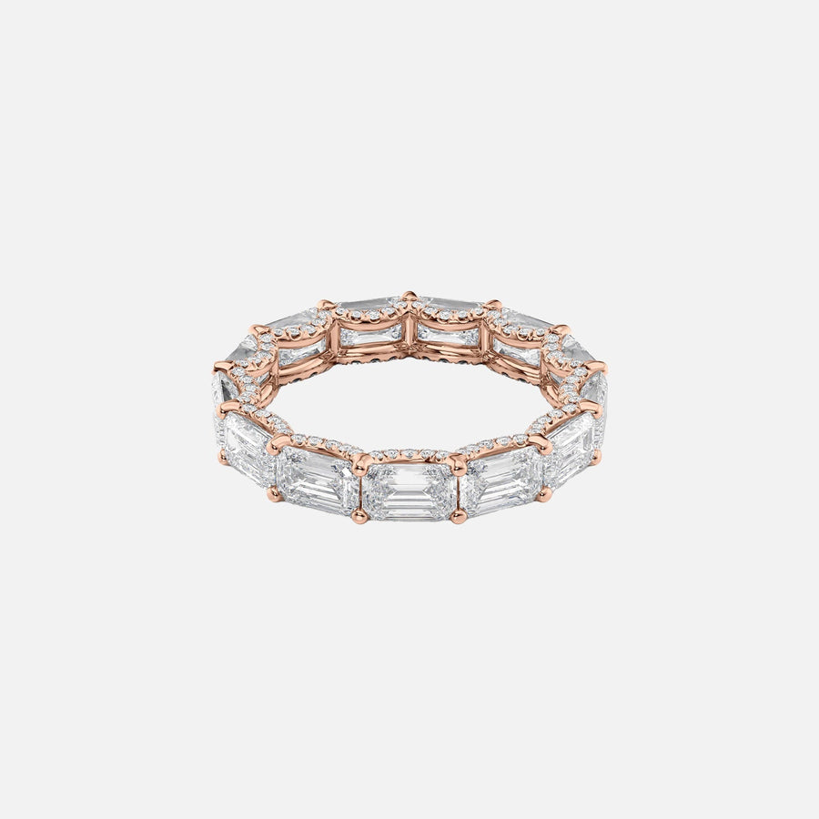 East West Emerald U Pave Prong Eternity Ring 14k Rose Gold 5 3 001
