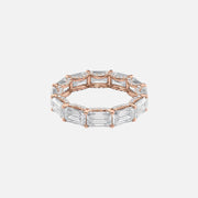  East West Emerald U Pave Prong Eternity Ring 14k Rose Gold 6 3 001