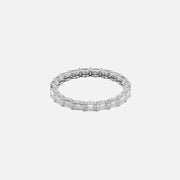 East West Emerald U Pave Prong Eternity Ring 14k White Gold 2 3 001