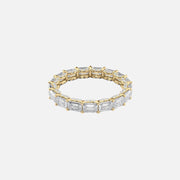  East West Emerald U Pave Prong Eternity Ring 14k Yellow Gold 3 8 001