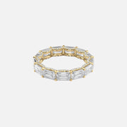  East West Emerald U Pave Prong Eternity Ring 14k Yellow Gold 5 3 001