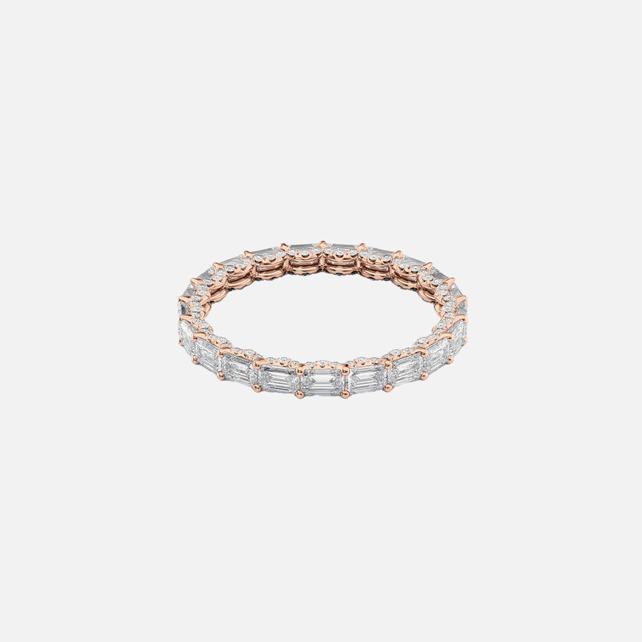  East West Emerald U Pave Prong Eternity Ring 18k Rose Gold 2 3 001