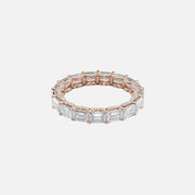 East West Emerald U Pave Prong Eternity Ring 18k Rose Gold 4 3 001