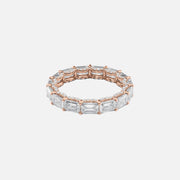 East West Emerald U Pave Prong Eternity Ring 18k Rose Gold 4 8 001