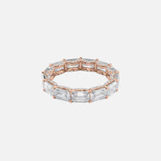  East West Emerald U Pave Prong Eternity Ring 18k Rose Gold 5 3 001