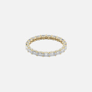  East West Emerald U Pave Prong Eternity Ring 18k Yellow Gold 2 3 001