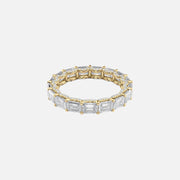  East West Emerald U Pave Prong Eternity Ring 18k Yellow Gold 4 3 001