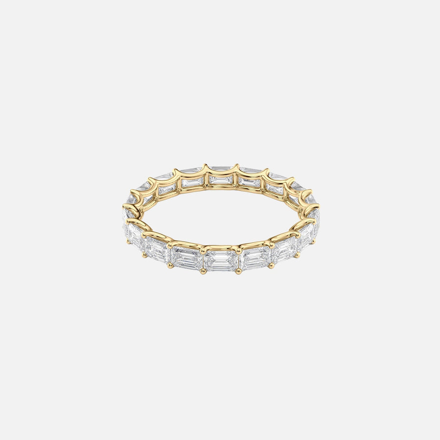  East West Emerald U Prong Eternity Ring 14K Yellow Gold 2 5 001