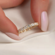  East West Emerald U Prong Eternity Ring 14K Yellow Gold 2 5 003