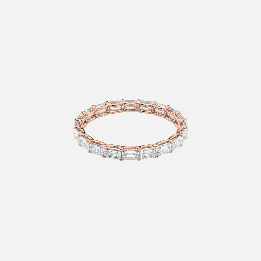  East West Emerald U Prong Eternity Ring 14k Rose Gold 2 0 001