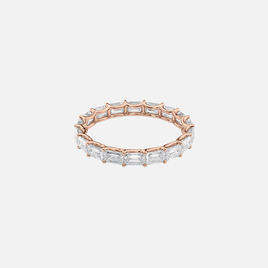  East West Emerald U Prong Eternity Ring 14k Rose Gold 2 5 001