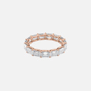  East West Emerald U Prong Eternity Ring 14k Rose Gold 4 5 001