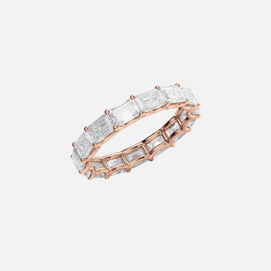  East West Emerald U Prong Eternity Ring 14k Rose Gold 4 5 002