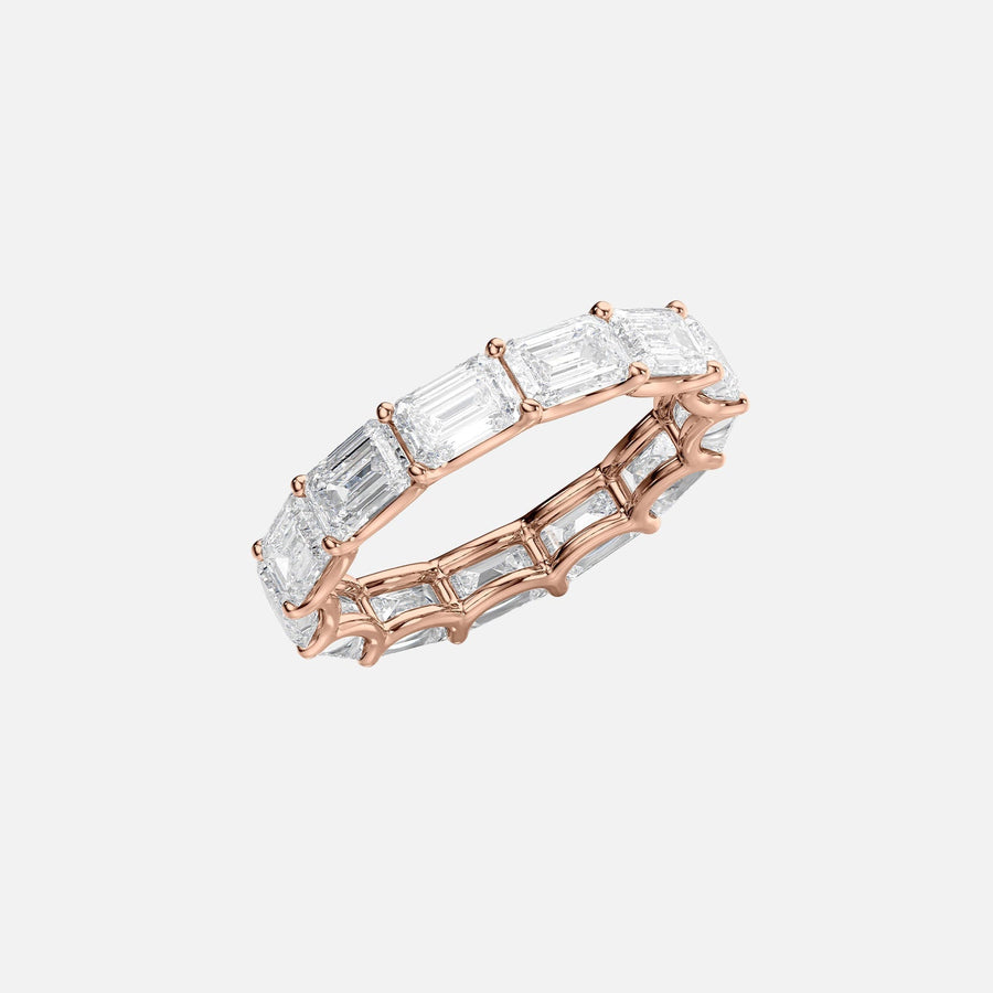  East West Emerald U Prong Eternity Ring 14k Rose Gold 5 0 002