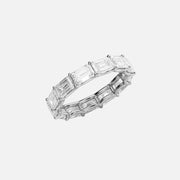  East West Emerald U Prong Eternity Ring 14k White Gold 5 0 002