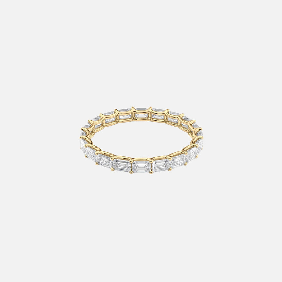 East West Emerald U Prong Eternity Ring 14k Yellow Gold 2 0 001