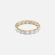  East West Emerald U Prong Eternity Ring 14k Yellow Gold 4 0 001