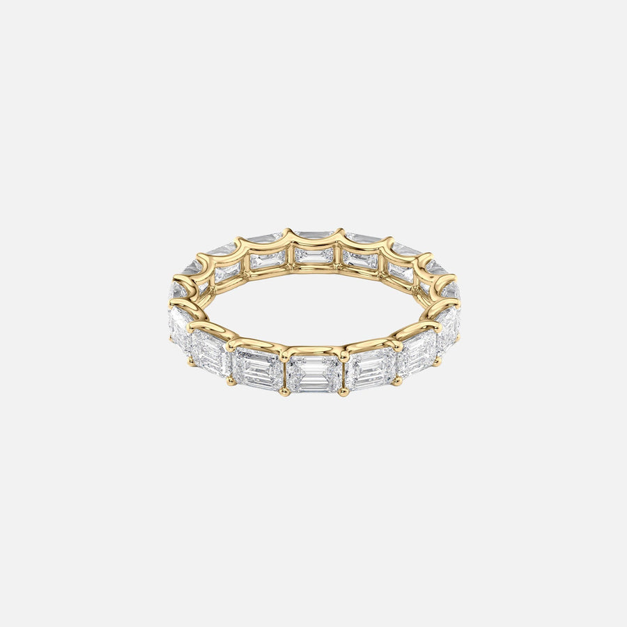  East West Emerald U Prong Eternity Ring 14k Yellow Gold 4 0 001
