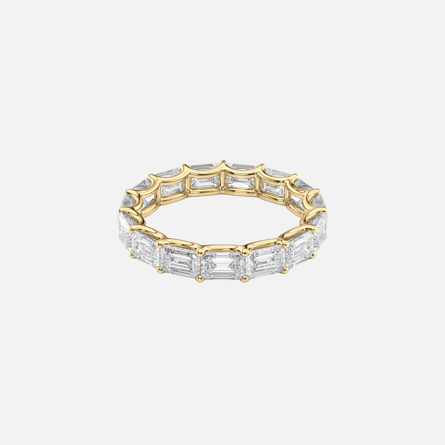  East West Emerald U Prong Eternity Ring 14k Yellow Gold 4 5 001