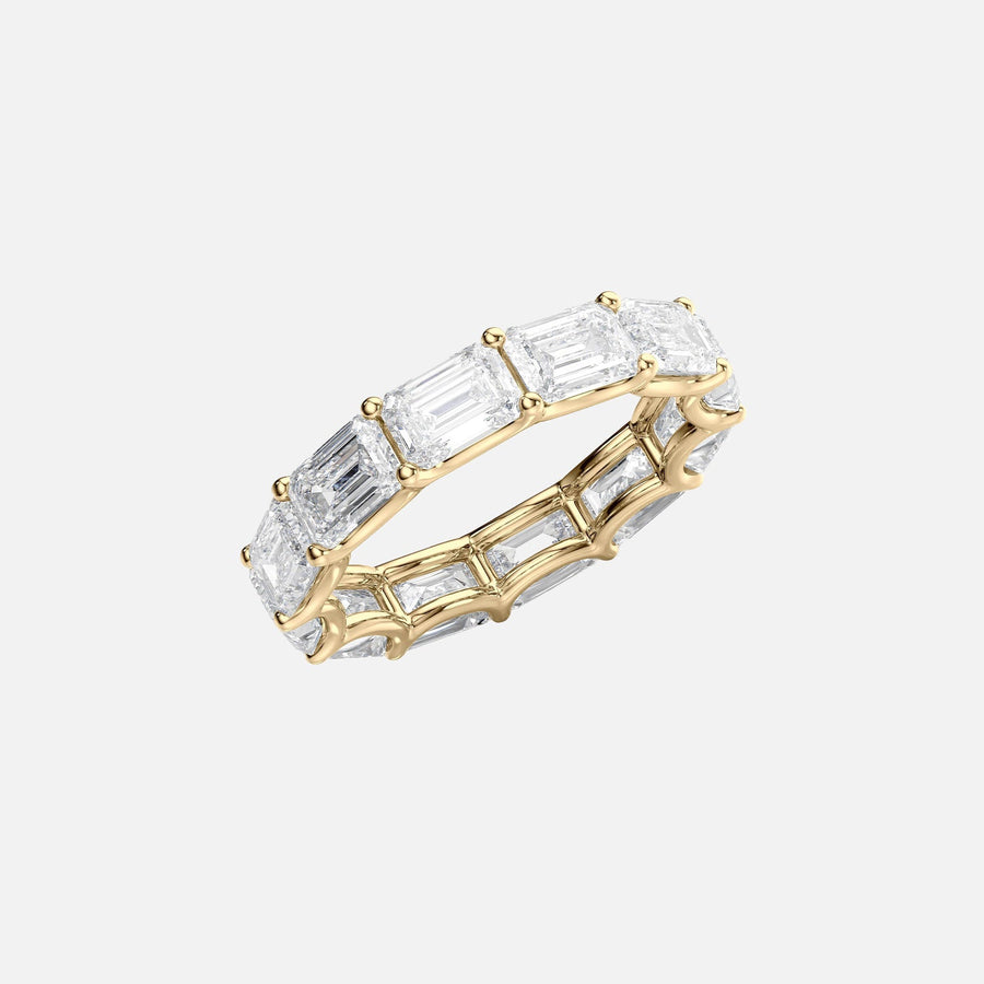  East West Emerald U Prong Eternity Ring 14k Yellow Gold 6 0 002