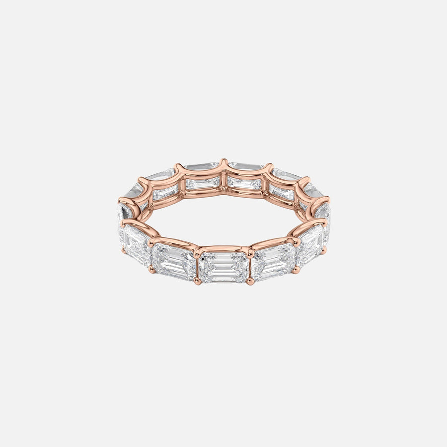  East West Emerald U Prong Eternity Ring 18k Rose Gold 5 0 001