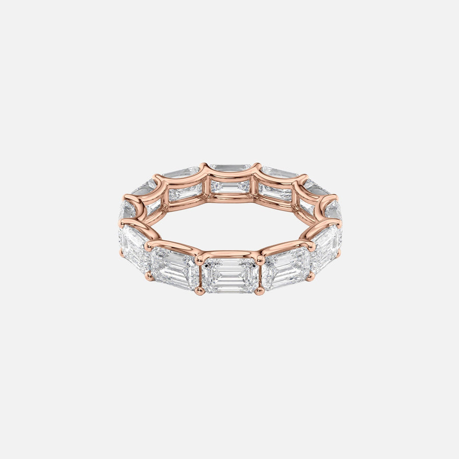  East West Emerald U Prong Eternity Ring 18k Rose Gold 6 0 001