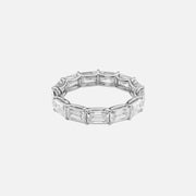  East West Emerald U Prong Eternity Ring 18k White Gold 5 0 001