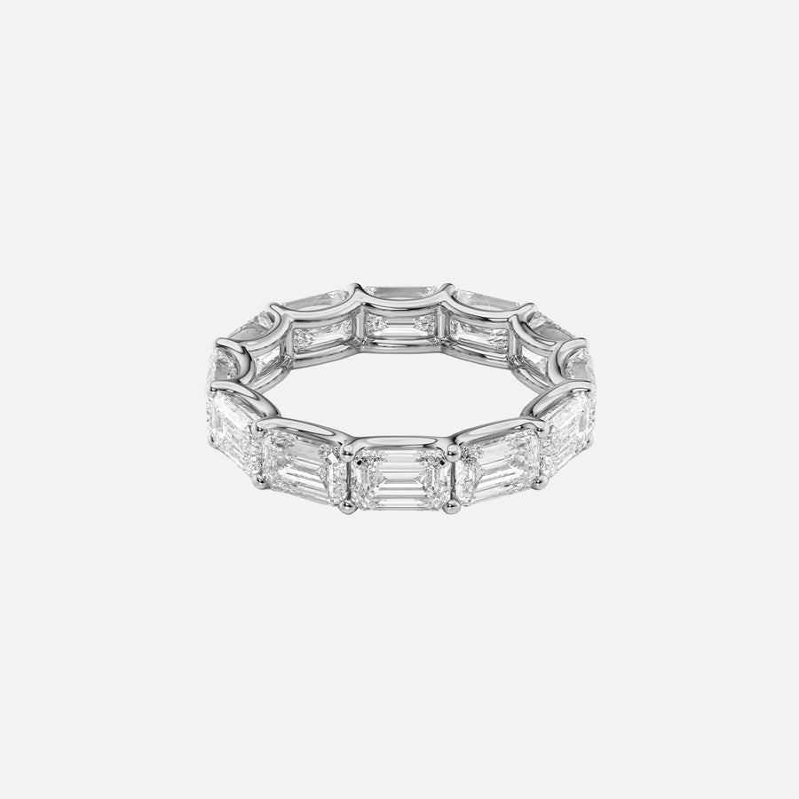  East West Emerald U Prong Eternity Ring 18k White Gold 6 0 001
