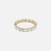  East West Emerald U Prong Eternity Ring 18k Yellow Gold 3 5 001