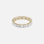  East West Emerald U Prong Eternity Ring 18k Yellow Gold 4 5 001
