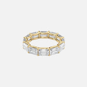  East West Emerald U Prong Eternity Ring 18k Yellow Gold 6 0 001