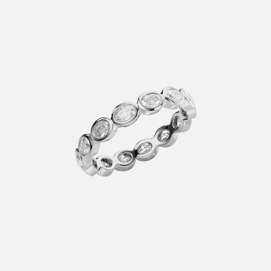  East West Oval Bezel Eternity Ring 14k White Gold 1 4 002