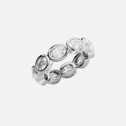  East West Oval Bezel Eternity Ring 14k White Gold 4 0 002