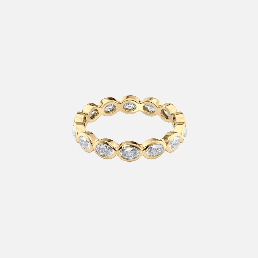 East West Oval Bezel Eternity Ring 14k Yellow Gold 1 4 001