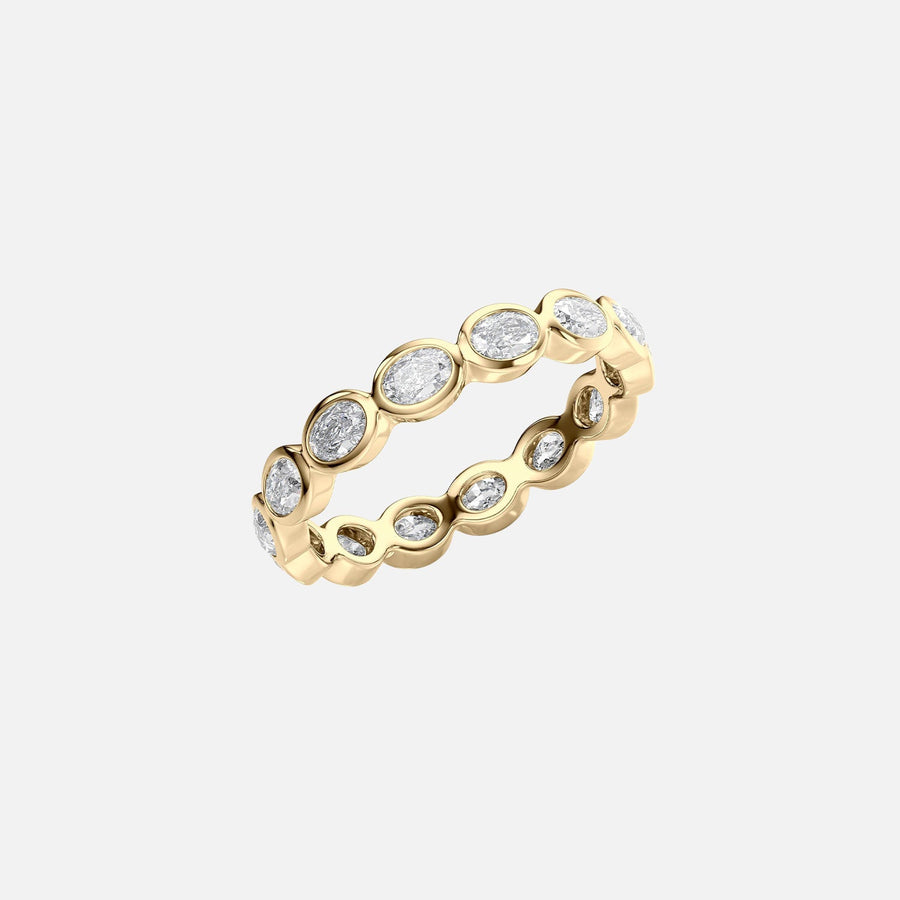  East West Oval Bezel Eternity Ring 14k Yellow Gold 1 4 002