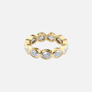  East West Oval Bezel Eternity Ring 14k Yellow Gold 3 3 001